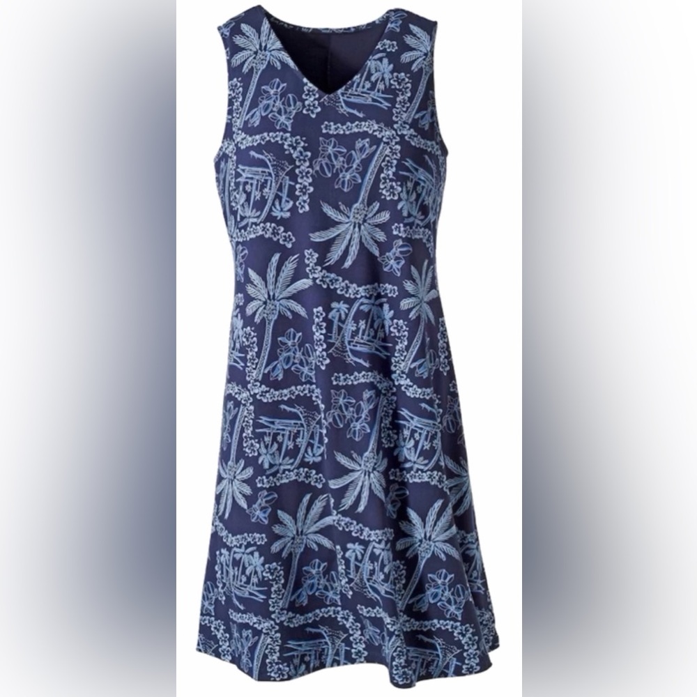 Chico's Navy and White Floral Dress